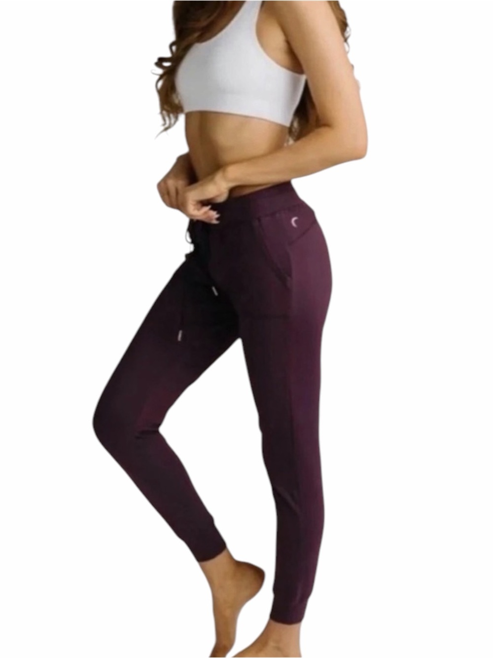 ZYIA “Unwind” Joggers with Drawstring in Plum